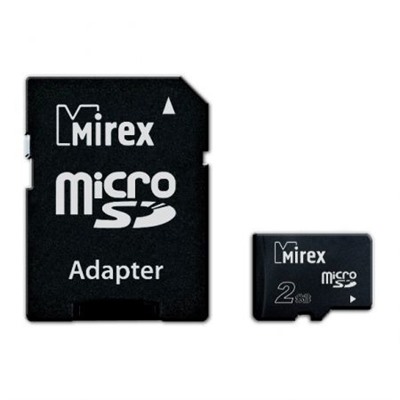 Карта памяти MicroSD 2 Gb Mirex + адаптер SD (13613-ADTMSD02)