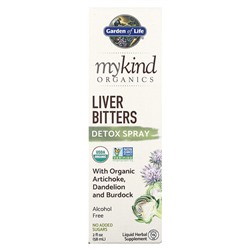 Garden of Life MyKind Organics, Детокс-спрей для печени, без спирта, 2 жидких унции (58 мл)