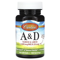 Carlson Витамины А и D, 100 мягких таблеток