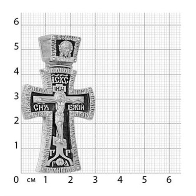 Крест (Ангел Хранитель) из серебра частичное чернение литье