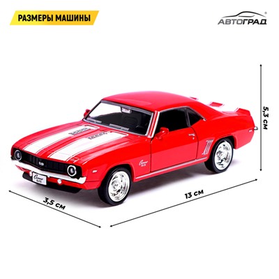 Машина металлическая CHEVROLET CAMARO SS, 1:32, открываются двери, инерция, цвет красный