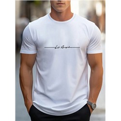 Manfinity Homme Herren Sommer Rundhals Kurzarm T-Shirt mit Buchstabenmuster