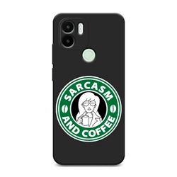 Матовый силиконовый чехол Sarcasm and coffee на Poco C50