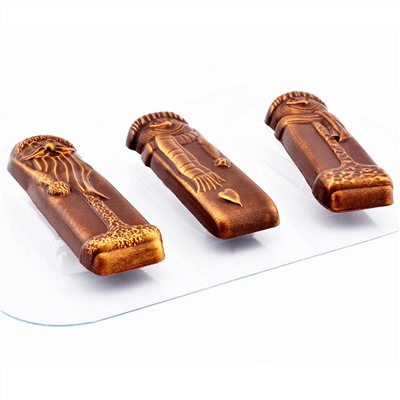 Пластиковая форма для шоколада Батончики Снеговики
