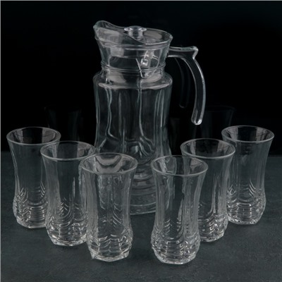 Набор питьевой из стекла «Волна», 7 предметов: кувшин, 1,9 л, стаканы 200 мл, 6 шт