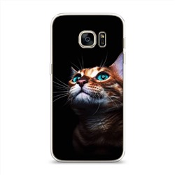 Силиконовый чехол Мечтательный кот на Samsung Galaxy S7