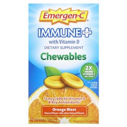 Emergen-C Immune Plus с витамином D, Orange Blast, 42 жевательные таблетки