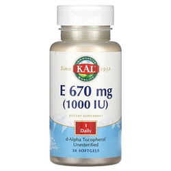 KAL E, 670 мг (1000 МЕ), 30 мягких таблеток
