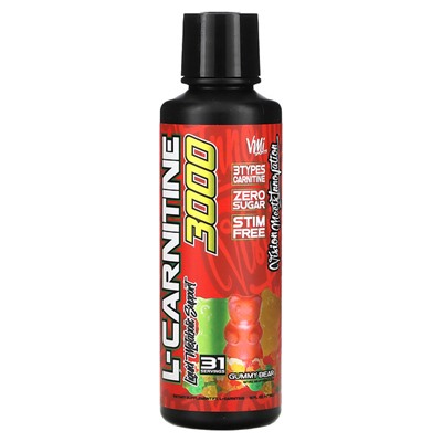 VMI Sports L-Carnitine 3000, Gummy Bear, 16 жидких унций (473 мл)