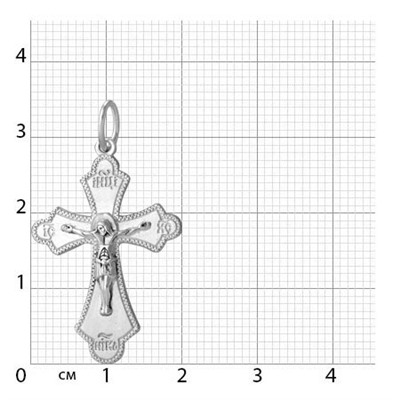 крест из серебра штампованный белый