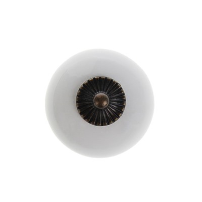 Ручка кнопка DOME Ceramics 003, керамическая, белая