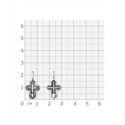 Крест из серебра частичное чернение литье