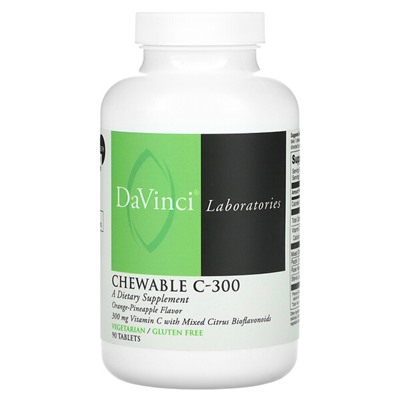 DaVinci Chewable C-300, апельсин-ананас, 300 мг, 90 таблеток