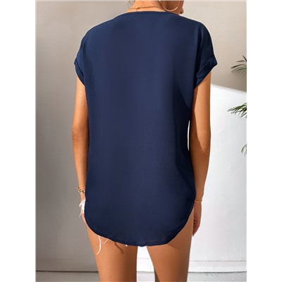 SHEIN Tall Bluse mit Fledermausärmeln, gebogenem Saum