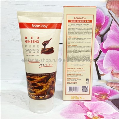 Пенка для умывания FarmStay Red Ginseng Pure Cleansing Foam 180ml (78)