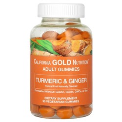 California Gold Nutrition Куркума с Имбирем Жевательные Конфеты - Натуральный вкус тропических фруктов - 90 вегетарианских конфет - California Gold Nutrition