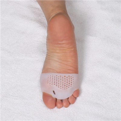 Корректоры-разделители для пальцев ног, на манжете, 4 разделителя, силиконовые, 8 × 6,5 см, пара, цвет белый