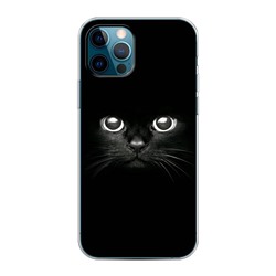 Силиконовый чехол Взгляд черной кошки на iPhone 12 Pro