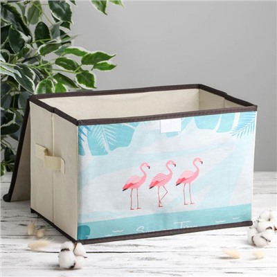 Короб стеллажный для хранения с крышкой «Фламинго», 38×25×24 см