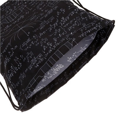 Мешок для обуви 440 х 365 мм, Erich Krause, плотность 300D, со светоотражающей полосой, Algebra, чёрный