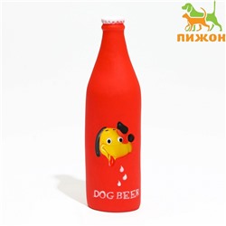 Игрушка пищащая "Dog BEER" для собак, 19 х 5,2 см, красная