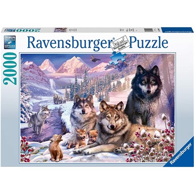 Ravensburger. Пазл карт. 2000 арт.16012 "Волки в снегу"