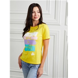 Жёлтая женская футболка (204941605)