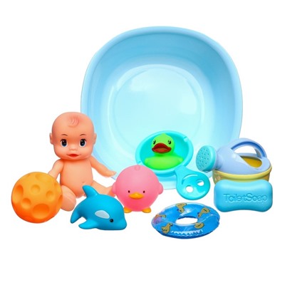 Набор игрушек для ванны «Игры малыша», 10 шт, с пищалкой, Крошка Я