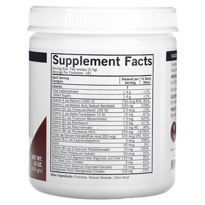 Kirkman Labs Super Nu-Thera Powder, Без вкуса - 454 г - Kirkman Labs