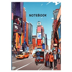 Записная книжка /Notebook/ арт. 61486 ГОРОД / 120х170 мм, 80 л., твёрдый переплёт, полноцветная печать, УФ-лак выборочный , матовая ламинация. 65 г/м²,