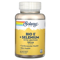 Solaray Био E + Селен с Лецитином - 60 капсул - Solaray