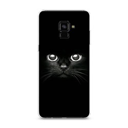 Силиконовый чехол Взгляд черной кошки на Samsung Galaxy A8 Plus 2018