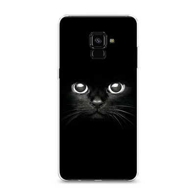 Силиконовый чехол Взгляд черной кошки на Samsung Galaxy A8 Plus 2018