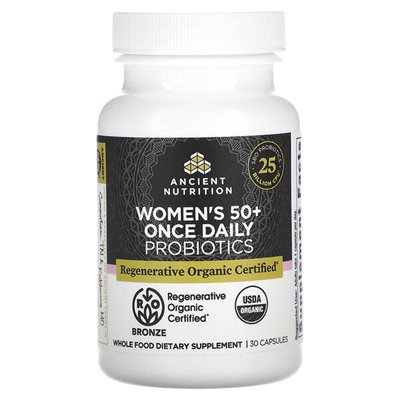 Ancient Nutrition Пробиотики для женщин старше 50 лет один раз в день, 25 миллиардов КОЕ, 30 капсул
