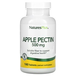 NaturesPlus Яблочный пектин, 500 мг, 180 таблеток