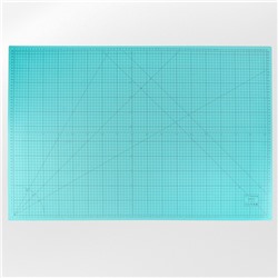 Мат для резки, двусторонний, 90 × 60 см, А1, цвет серо-голубой