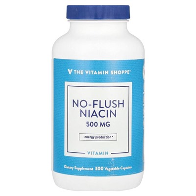 The Vitamin Shoppe No-Flush Niacin, 500 mg, 300 Vegetable Capsules