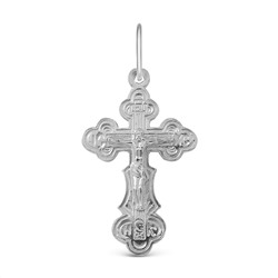 Крест из серебра родированный - 3,6 см 925 пробы К2-101р
