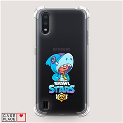 Противоударный силиконовый чехол Леон акула на Samsung Galaxy A01