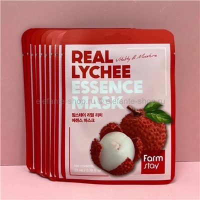 Тканевые маски с экстрактом личи Farmstay Real Lychee Essence Mask 10 штук (125)