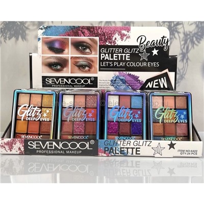 Набор из четырех палеток теней SevenCool Glitter Glitz Deep Eyes Palette No:6422 (106)