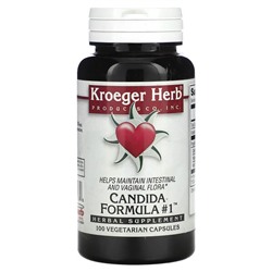 Kroeger Herb Co Candida Formula #1, 100 вегетарианских капсул