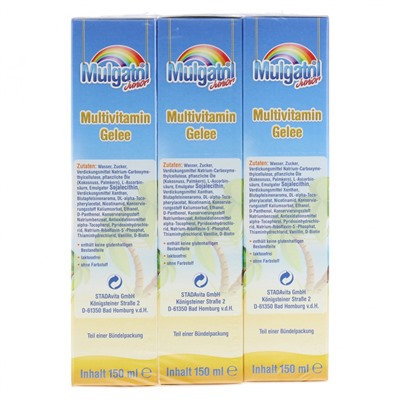 Mulgatol Junior Gel Мулгатол Витамины для детей от 4 лет, гель 3шт. по 150 мл