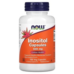 NOW Foods Инозитол - 500 мг - 100 растительных капсул - NOW Foods