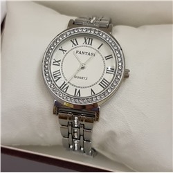 Наручные часы с металлическим браслетом, цвет циферблата белый, Ч302450, арт.126.025