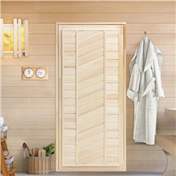 Дверь для бани и сауны, размер коробки 170х80 см, универсальная липа