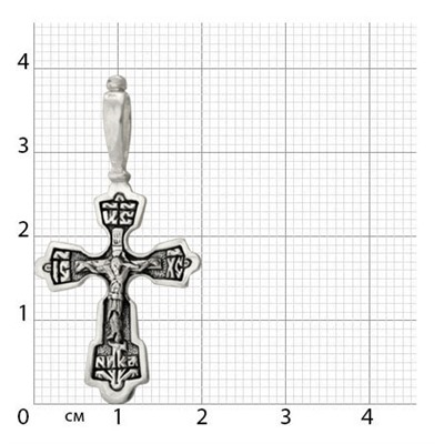 Крест из серебра частичное чернение литье