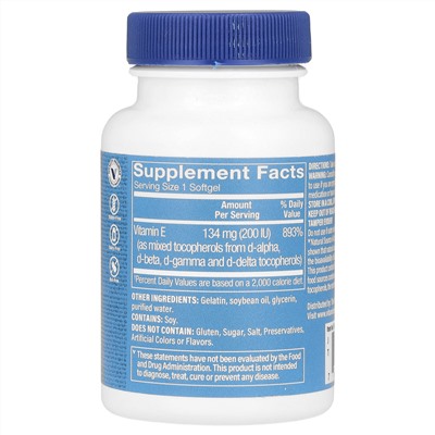 The Vitamin Shoppe Vitamin E, 134 mg (200 IU), 100 Softgels