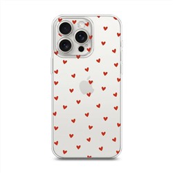 Силиконовый чехол Red hearts на iPhone 15 Pro Max