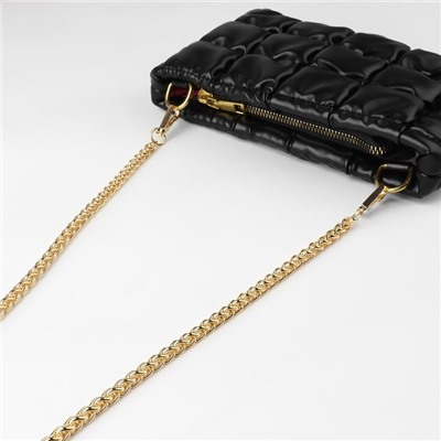 Цепочка для сумки, с карабинами, железная, 7 × 7 мм, 120 см, цвет золотой